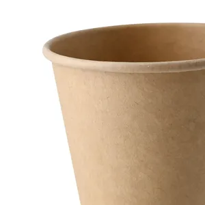 Ø 90 mm 10Oz 250Ml Unbleached Single Wall Hot Drink Paper Cups Milk Tea Coffee Mugs - 1000 pcs/carton - Product Image 4