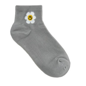 FOYSOCK KOREA OEM ODM graziose calze ricamate con Logo personalizzato caviglia equipaggio in morbido cotone alla moda Casual Smile fiore calzino da donna - Product Image 6