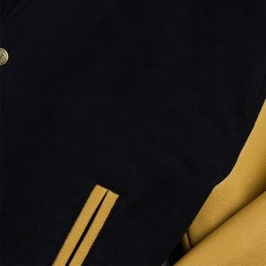 Veste d'hiver universitaire en laine de haute qualité pour hommes avec col montant Broderie au design personnalisé Manches en cuir Style Letterman - Product Image 5