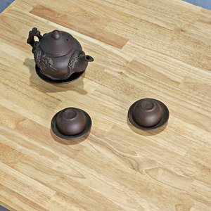 Natural <b>Wood</b> Square <b>Table</b> 70x70cm with Round Iron Legs for Home Bar <b>Extendable</b> Dinig Set BA68151 - Product Image 5