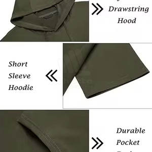 Oferta Especial: Conjunto de Sudadera con Capucha y Pantalones Cortos para Hombre, Talla Grande, Casual, Color Sólido, Transpirable, Cintura Elástica - Product Image 5