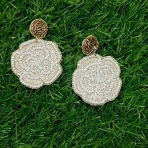 Boucles d'oreilles pendantes en perles de verre brodées à la main à 100%, style classique, pour les fêtes, cadeau pour femmes indiennes, artisanat JAVED - Product Image 5