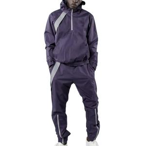 ชุดวอร์มเนื้อผ้าโพลีเอสเตอร์/ คอตตอนสำหรับผู้ชายชุดวอร์มผ้าซิปมีฮู้ดระบายอากาศได้ดีแห้งเร็ว - Product Image 1