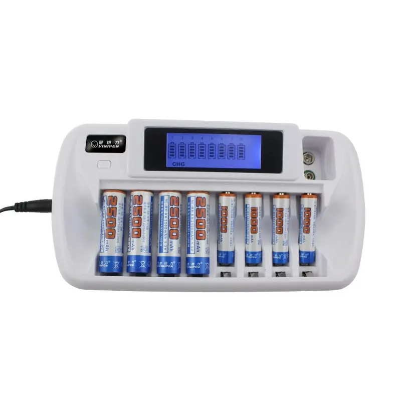 8 Slots Rechargeable Ni-MH/Li-ion Batteries Charger AA/AAA smart battery charger 12v 8 Bay nimh battery charger