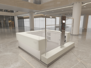 Lacquor Paint Solid Surface Modern Convertible Kiosk <b>Counter</b> in High End Shopping Malls - Product Image 5