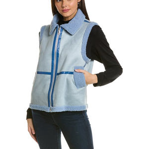 2025 plus vente chaude respirant au crochet femmes en peau de mouton en cuir veste Moto Biker manteau Sherpa doublé pardessus - Product Image 3