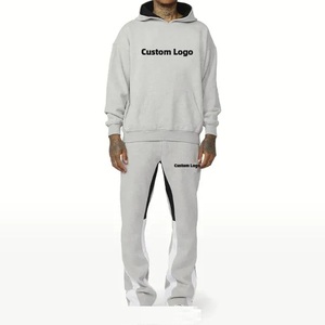 Nouveau design personnalisé ensembles de costumes empilés survêtements hommes costumes deux pièces hiver ensembles de pantalons empilés sweat à capuche survêtement sweats - Product Image 4