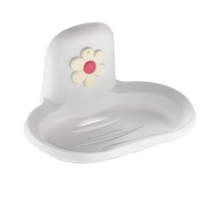 Jabonera Daisy de Plástico para Hotel, Soporte de Jabón Decorativo con Ventosa para Montar en la Pared - Product Image 1
