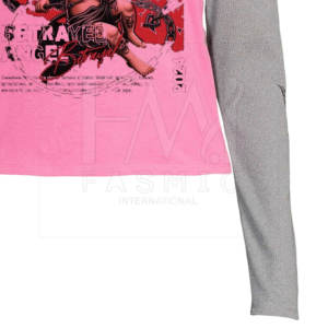 Venta al por mayor de camisetas de manga larga estampadas para mujer con diseño personalizado cuello redondo Slim Fit doble capa camisetas - Product Image 6