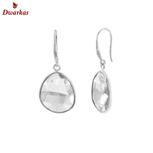Boucles d'oreilles fines en argent sterling 925 avec pierre précieuse Aqua Calcedony Design simple de haute qualité pour les fêtes de mariage et les cadeaux - Product Image 4
