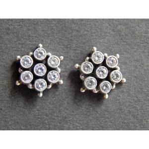 925ต่างหูเงินสเตอร์ลิงพร้อมพลอยเพทายเพชรพลอยเพชรพลอยโรสโกลด์เครื่องประดับสำหรับผู้หญิงและผู้หญิงของขวัญชิ้น E0477-GS - Product Image 1