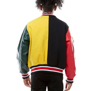แจ็กเก็ตเลตเตอร์แมนสำหรับผู้ชายและผู้หญิงตัวติดเสื้อแจ็กเก็ตหนังเบสบอลแนวสตรีทงานตามสั่ง - Product Image 4