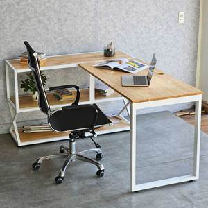 Contemporary L-Shaped Corner Desk and Chair Combo CB68201 for Home <b>Office</b> or Bedroom Writing <b>Computer</b> Table - Product Image 3
