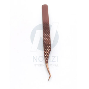 แหนบต่อขนตาสแตนเลสสีโรสโกลด์ไฟเบอร์ปลายแหลมติดเพชร90องศางานตามสั่ง - Product Image 5