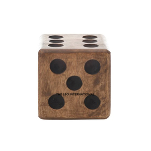 Handcrafted Wooden Dice Paperweight Vintage <b>Sculpture</b> Decor Rustic Solid <b>Wood</b> Cube Ornament Classic Accessory Unique Desk - Product Image 1