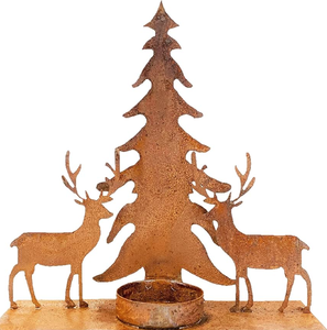 Ciervos cabeza en forma de madera 3D diseñador decorativo vela moderna soporte de luz de té soportes para decoración del hogar para fiestas de Navidad - Product Image 4