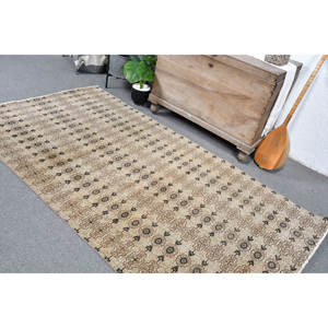 Classique Beige 4.2 X 7.7ft Laine Tapis Turc Patchwork Conception pour Entrée Salon Chambre Rectangulaire Couloir Forme Latex - Product Image 4