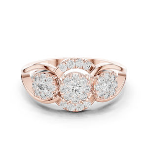 Anillo de Lujo con Diamante Cultivado en Laboratorio de 0.52 Ct, Corte Redondo, Oro Rosa de 14K, Certificado IGI, para Mujer |   Ropa de Fiesta |   Diamante Cultivado Nuevo - Product Image 1