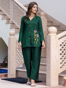 Conjunto de Dos Piezas Bordado a Mano para Mujer, Ideal para el Trabajo, Viajes y Ocio, Disponible al Mejor Precio - Product Image 6