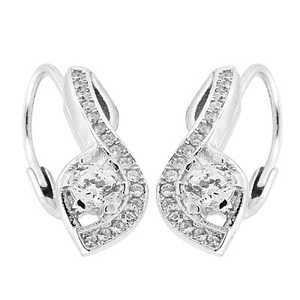 Boucles d'oreilles en cristal, boucles d'oreilles étincelantes en zircon cubique argenté pour femmes - Product Image 2