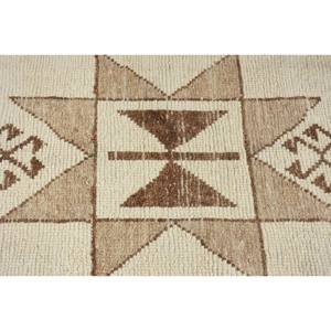 พรมขนสัตว์สีน้ำตาลเบจ11.6ft ชนบทขนาด3.1 x แบบแฮนด์เมดพรมปูพื้นสไตล์ตุรกีขนาดใหญ่สำหรับโถงทางเดินยางสี่เหลี่ยมสำหรับห้อง - Product Image 5