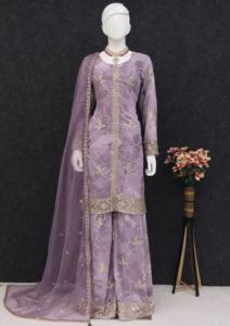 Vestido atractivo elegante Heavy Fox Georgette Impresión digital Salwar Suit & Dupatta con bordado 3mm Mat Secuencia Trabajo para la venta - Product Image 4