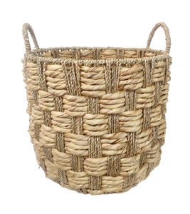 Panier de rangement en jacinthe d'eau et jonc de mer pour tissage de gros - Product Image 1