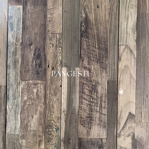 Panel de Pared Acústico Geométrico Moderno de Madera de Teca Reciclada, Revestimiento de Tablas Sólidas, Estilo Rústico Natural para Paredes Decorativas Interiores - Product Image 2