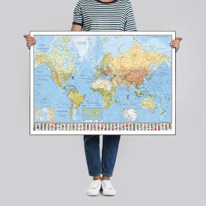 Póster Moderno del Mapa del Mundo, Diseño Elegante del Mundo - Product Image 4