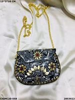 Sac de soirée en mosaïque métallique artisanal de créateurs internationaux Craftstages pour femmes, pochette élégante 13*3*10 CM