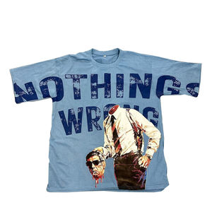 Streetwear personnalisé Boxy T-shirts vierges O Neck Heavyweight Cotton DTG Graphic Printed French Terry Tees for Mens Fashion - Product Image 1