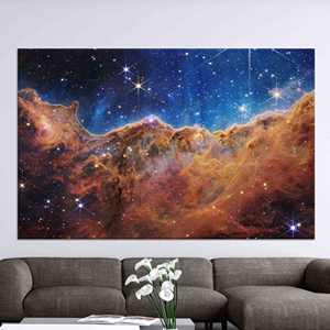 Art mural en verre Cosmic Cliffs Nebula : Impression sur toile, toile encollée - Product Image 1