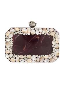 Vente en gros pochette en résine de style bohème sac à main de soirée en cristal de luxe décoration avec chaîne dispositif étanche pour femmes - Product Image 4