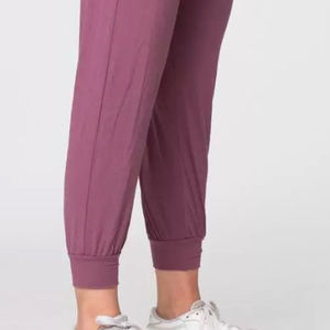 Pantalons de jogging en molleton pour femmes de qualité supérieure, coupe régulière, pantalon de survêtement plat d'hiver, cordon élastique, logo central, séchage rapide, respirant, 100% - Product Image 4