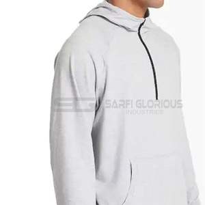 Custom <b>Fleece</b> Half <b>Zip</b> Cropped Sweatshirt <b>Men</b> Jumper High Quality Oversized <b>Quarter</b> <b>Zip</b> up Hoodies <b>Men</b> Streetwear - Product Image 2