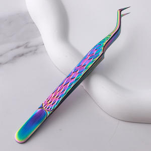 Popular Lash Tweezers Other Makeup Tools Tweezers <b>Eyelash</b> <b>Extension</b> Custom 45 Degree Grip Tweezers Customized Logo - Product Image 6