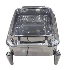 Plat de service rectangulaire en acier inoxydable de qualité supérieure avec couvercle, idéal pour les buffets, les hôtels, les restaurants, la restauration, les fêtes et les mariages - Product Image 2