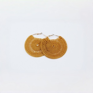 Pendientes Colgantes de Aro de Ganchillo Dorados Hechos a Mano con Diseño Hueco, Joyería de Moda para Mujer, Ideales para Playa, Viajes y Fiestas - Product Image 3