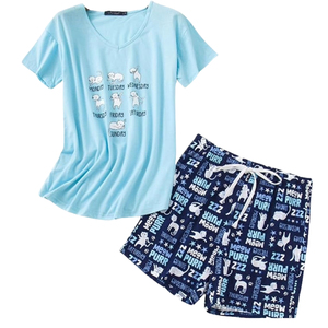 Conjunto de pijama con estampado personalizado para mujer, primavera térmica, algodón suave, transpirable, elegante, informal, Jersey, ropa de dormir de talla grande, ropa de noche - Product Image 1