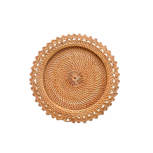 100% Real Rattan Charger Plate Eco-Friendly Brown Rattan <b>Wedding</b> Charger Plates Best Selling Sale - Product Image 2