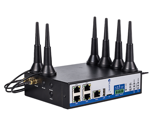 Elastel Industrial Grade 5G Router ER550 4G 3G Cortex-A53 512MB DDR3 4GB EMMC WiFi 6 Optional Gigabit Ethernet Dual SIM M2M IoT
