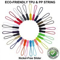 Tirettes de fermeture éclair personnalisées en plastique PP sans nickel, écologiques, à glissière lisse pour vêtements, sacs, chaussures, bagages