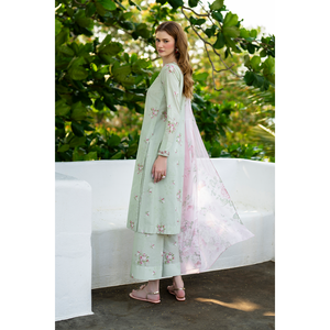 เสื้อชีฟองพิมพ์ลายดิจิทัล IZNIK-3PC พร้อมผ้าคลุมไหล่ผ้าไหมและกางเกงขายาว ลายพิมพ์ BIC-035 - Product Image 4