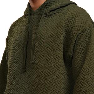 เสื้อสเวตเตอร์ผ้าถักแจ็คการ์ดของผู้ชายเสื้อสวมหัวลายสก็อตเสื้อมีฮู้ดดีไซน์ผ้าระบายอากาศบริการ OEM - Product Image 5