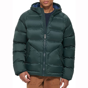 Blouson d'hiver pour homme de haute qualité, imperméable, à col montant, avec logo personnalisé, en nylon, décontracté, à capuche - Product Image 4