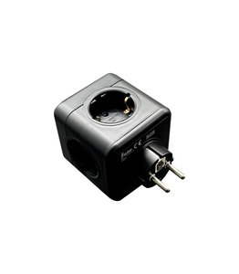 Base modulare cubica nera con 5 prese, 16A (F-Bright 1102910-N) - Product Image 1