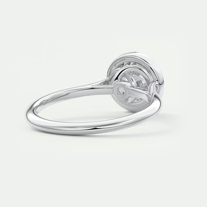 Bague de mariage solitaire en diamant de laboratoire de taille ronde de 1.5 carats avec clarté E Color VVS1 en or blanc 14k bagues en diamant fabriquées en laboratoire - Product Image 4