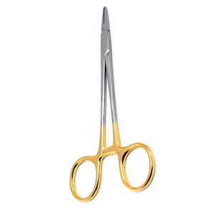 QNQ, alta calidad, certificado CE, soporte de aguja Halsey TC, mango dorado Manual recto, instrumentos quirúrgicos de acero inoxidable, 12cm - Product Image 3