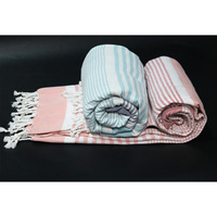 100% Egyptian Cotton Striped Fouta Beach Towel Woven Eco-Friendly Quick-Dry Highest Quality Modern Luxury Super Absorbent