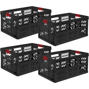Set di 4 Scatole Pieghevoli Keeper da 45 Litri, Ben, Grafite e Rosso - Product Image 1